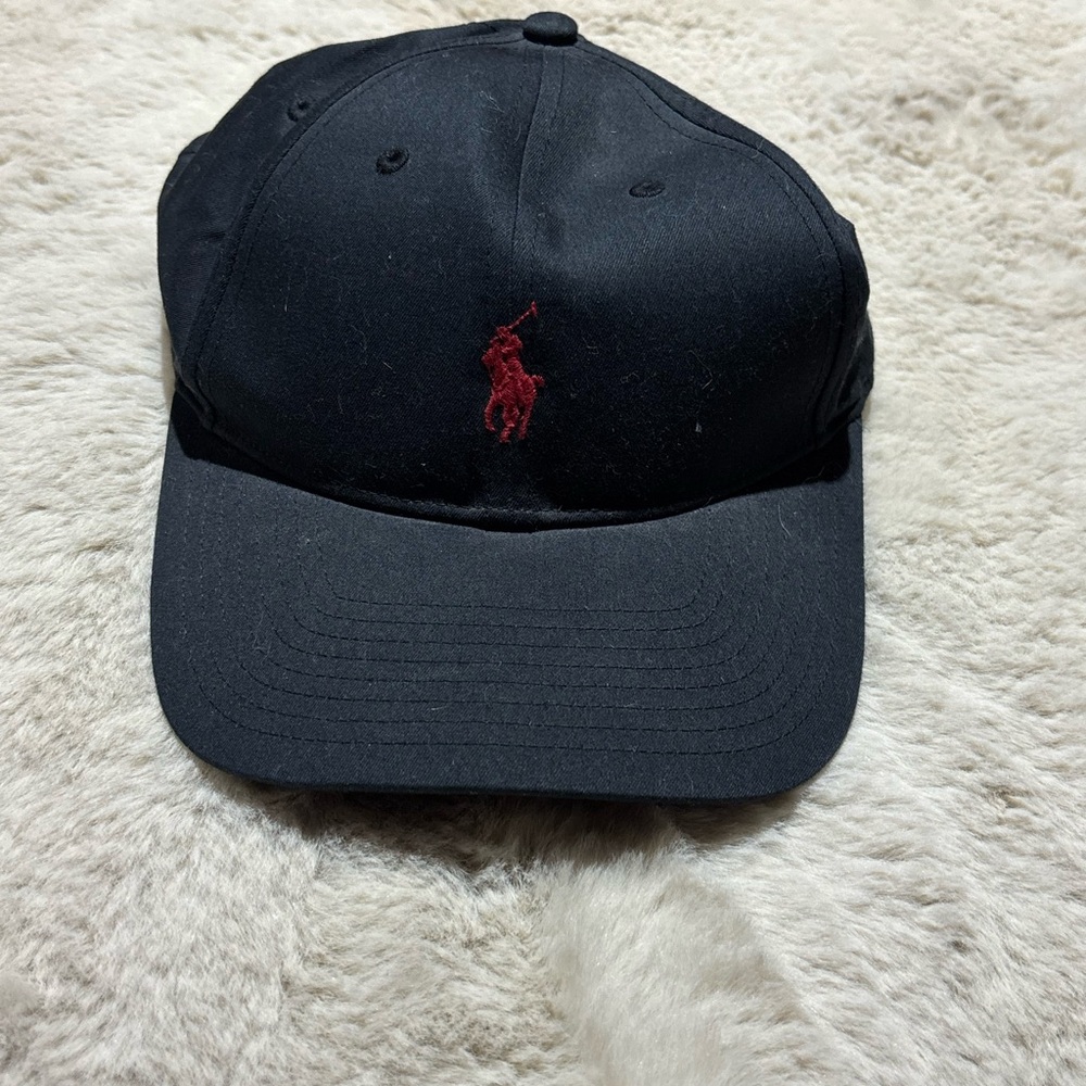 Polo Ralph Lauren Black Cap with Red Logo
